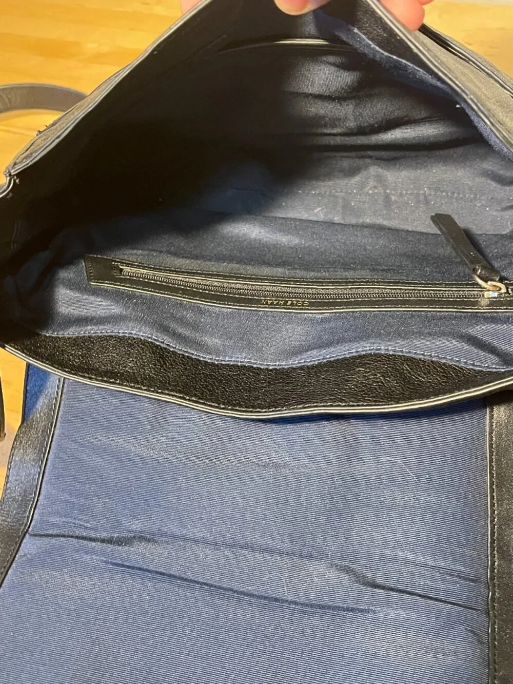 Cole Haan Black Leather Messenger Bag Professional Laptop Work Crossbody